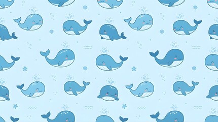 Fototapeta premium seamless pattern with whale