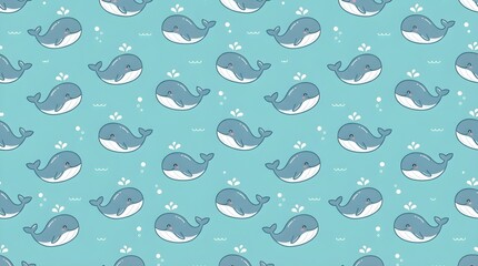 seamless pattern with whale