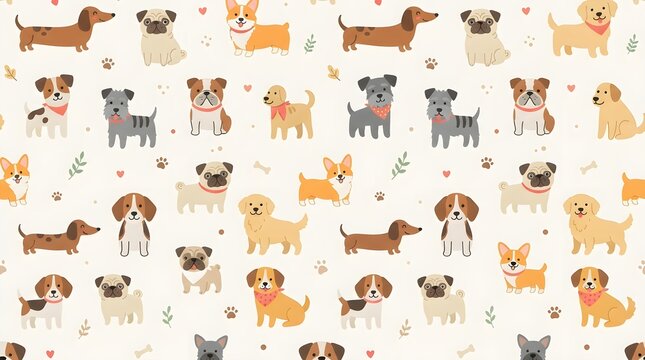 set of cartoon dogs