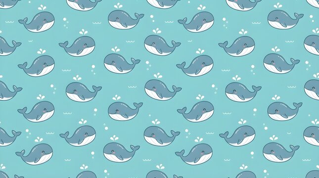 seamless pattern with whale