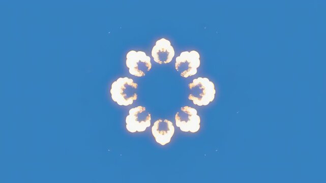 Gentle floral bloom animation sequence with subtle light effects on a clean blue backdrop