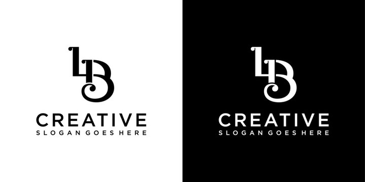 LB or BL initial letter logo design vector