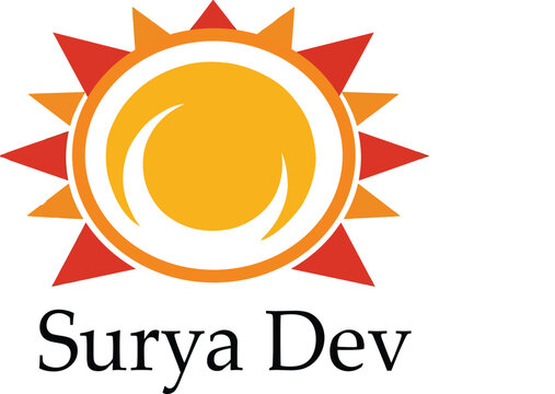 surya dev logo icon vector  white background .