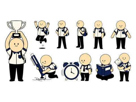 Business Success and Professional Achievement Character Illustration Set