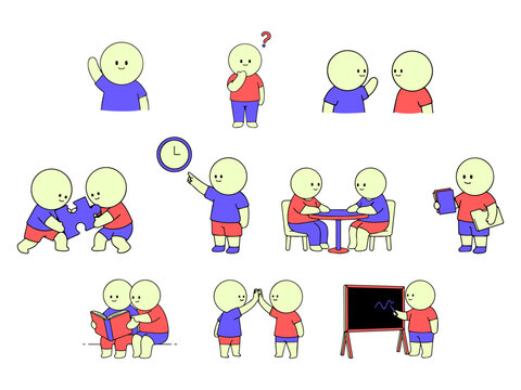 Business Communication and Teamwork Character Activities Collection Illustration