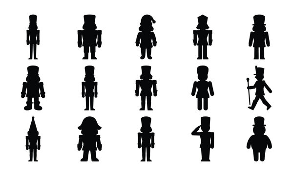 Christmas nutcracker silhouettes for holiday decor and theater design.