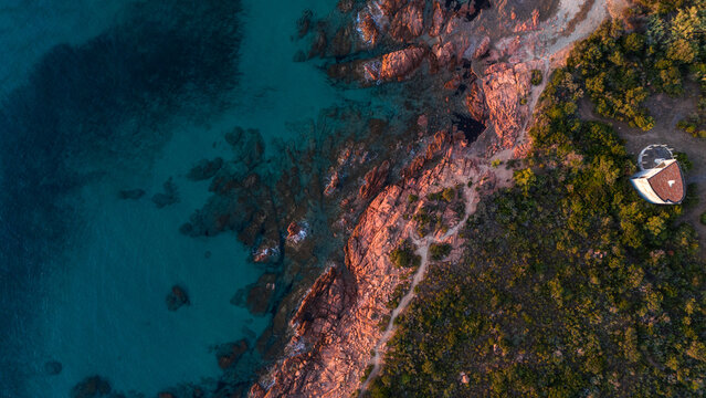 Su Sirboni Beach Drone View with Clear Blue Water