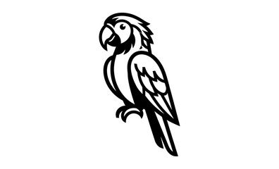 Fototapeta premium Minimalist Parrot Silhouette Vector Illustration