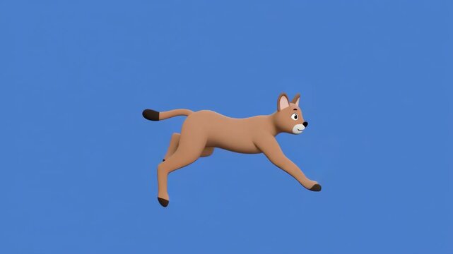 Lynx running loop against blue backdrop in cinematic motion