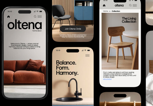 Modern Home Decor Website Mockup PSD