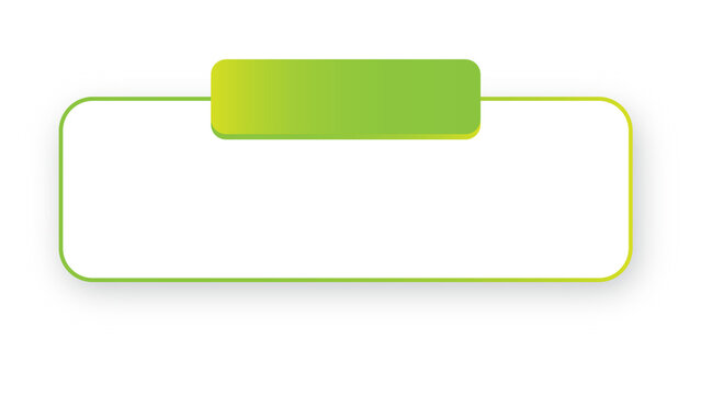 Blank white rectangular text box with rounded corners and a green header tab over a dark background