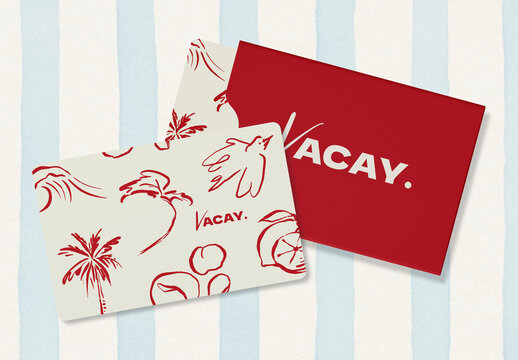 Tropical Vacation Card Mockup Design PSD
