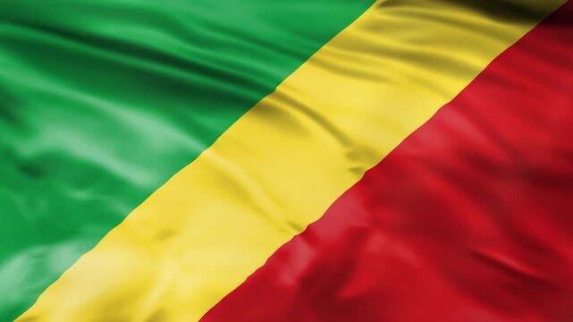 Flag of the republic of the congo waving background loop for national events