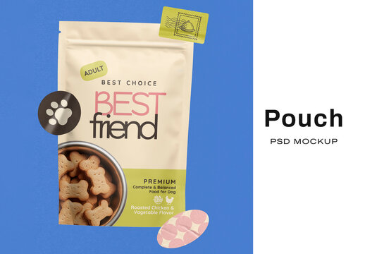 Dog Food Pouch Mockup PSD