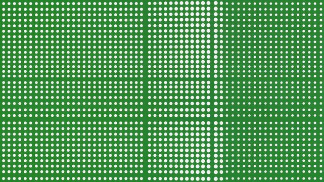 Green led screen with glowing pixel grid pattern and digital light gradient