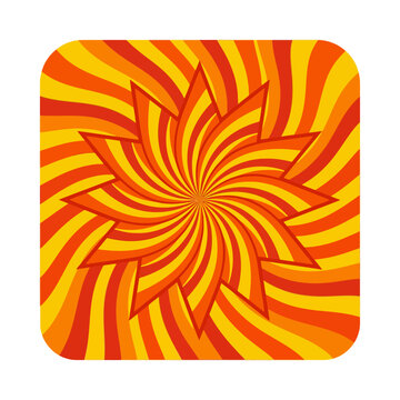A vibrant and swirling orange and yellow sunflower design on a mousepad