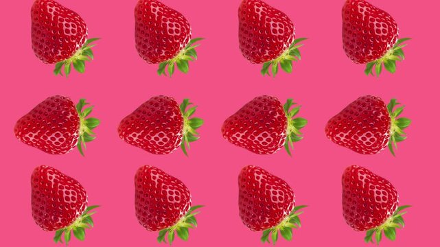 seamless pattern with red strawberry