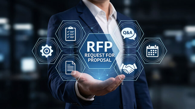 RFP Request For Proposal Procurement Tender Management Business Process Concept