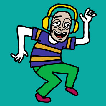 Comic Style Dancing Man for Music Event Promotion