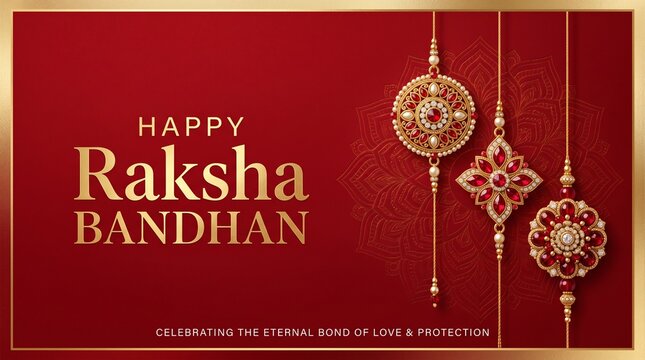 Happy Raksha Bandhan Banner and Greeting Card Design. Rakhi Festival Celebration Background Vector Illustration