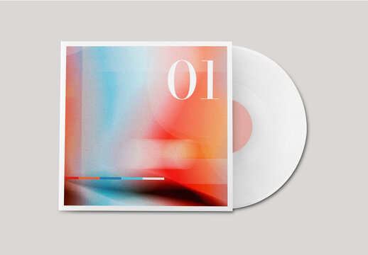 Abstract Vinyl Album Cover Mockup PSD