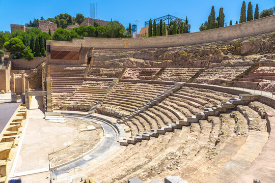 Roman theatre ancient ruins, historic landmark cartagena spain