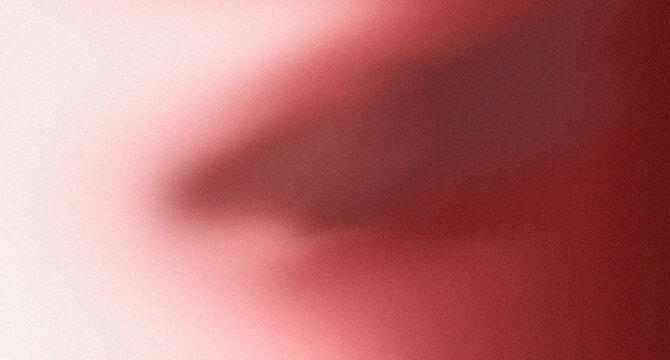 Abstract background, featuring a smooth, gradient transition from, light pink to, deep dark red, with soft blurred, light and grainy, texture effects