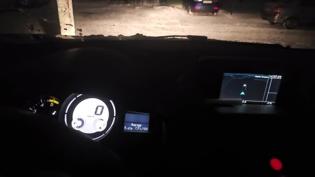 Solid Black Screen Video Background with Audio of a Stalling Car Engine