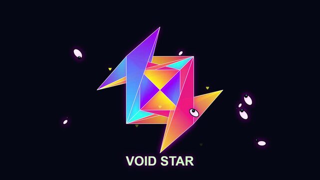 Rotating Abstract Geometric Shape with Vibrant Gradient Colors Motion