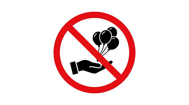 Prohibited balloon release symbol with person