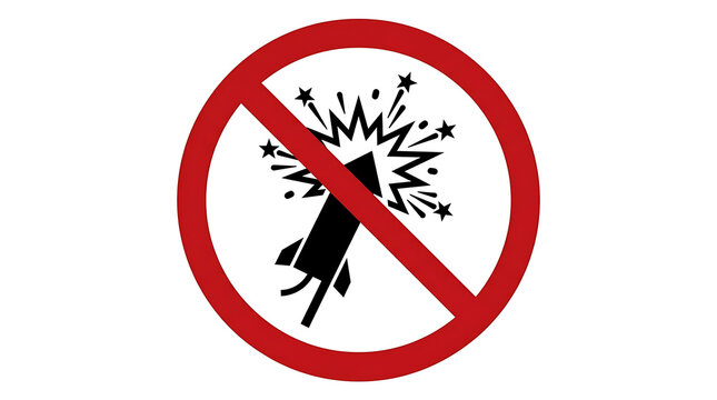 Prohibited firework or sparkler icon