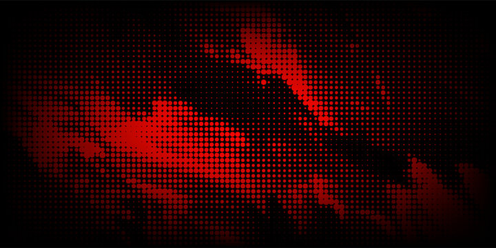 Modern abstract technology background featuring red halftone dots. Vibrant cyber matrix backdrop for digital banner design.