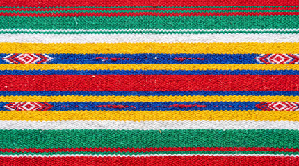 Obraz premium Colorful striped textile with traditional Mexican pattern.
