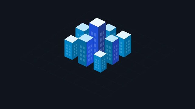 Animated of Minimalist Isometric District