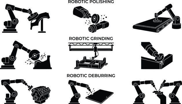 Robotic arm manufacturing processes illustration