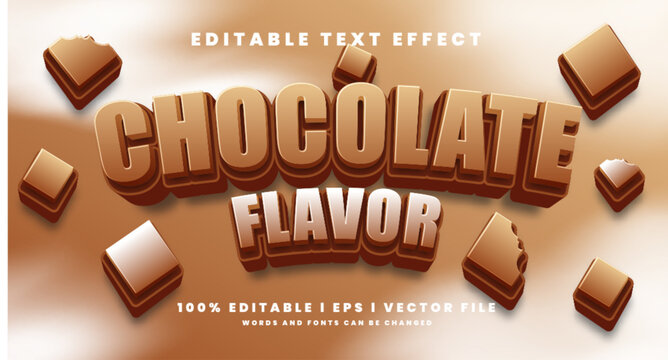 Editable chocolate flavor 3d text effects