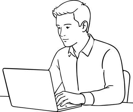 Young man in a collared shirt typing on a laptop computer at a desk