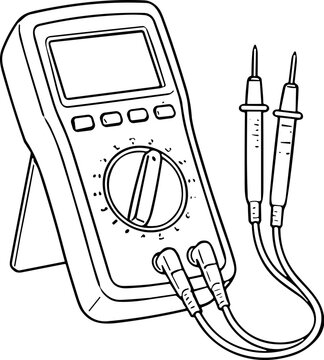 Digital multimeter with probes for electrical measurements and testing circuits