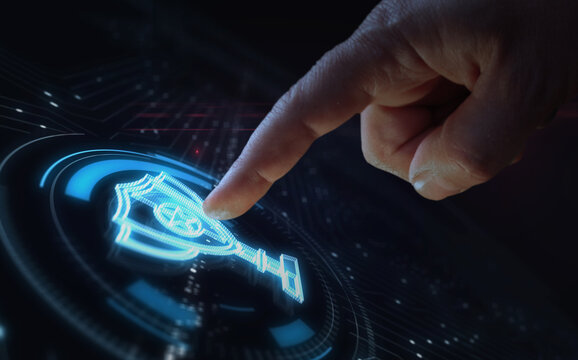 Trophy gaming competition award symbol digital 3d finger touch