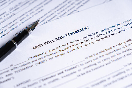 Fountain Pen Lying on Last Will and Testament Legal Form