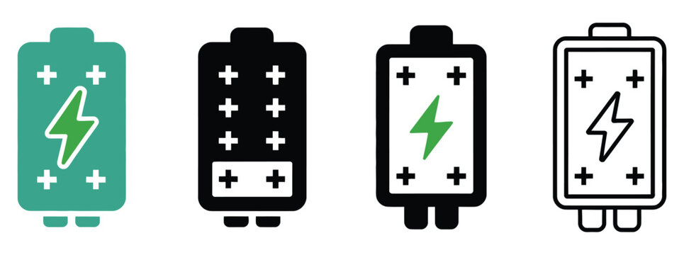 Capacitor Icon Vector Illustration, Electrical Charge and Capacitor Plates Symbol for Electronic Components, Circuit Diagrams and Technology Design.