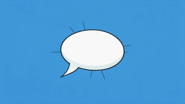 Speech bubbles appearing in sequence on blue background with copy space for communication concept