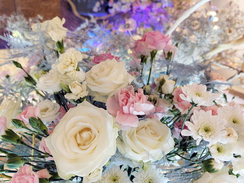 Elegant Pastel Floral Arrangement with Roses