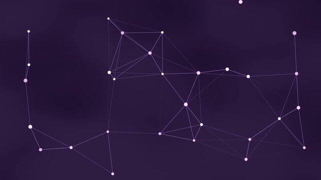 Purple plexus network nodes and lines artificial intelligence futuristic seamless loop 4K background