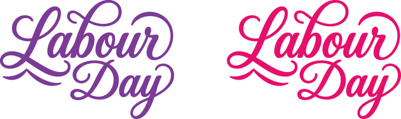 Labour day calligraphy lettering design pink and purple typography isolated on transparent background © Shipu