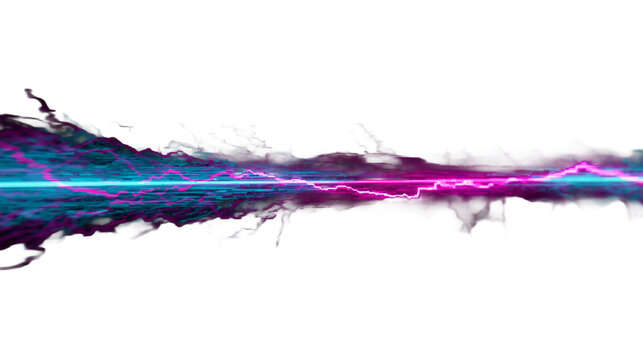 Horizontal plasma laser beam with lightning