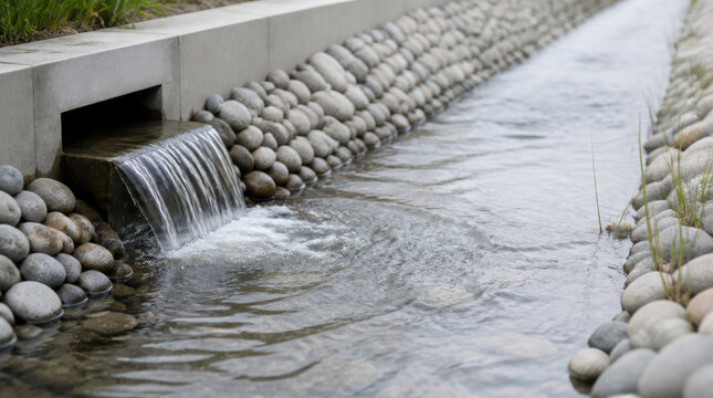 Water channel adaptation test for climate and scarcity in stone drainage canal