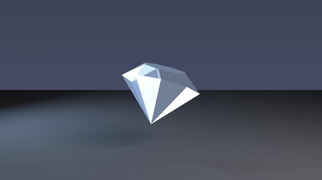Rotating crystal diamond gemstone with sparkling facets seamless loop 4K luxury background