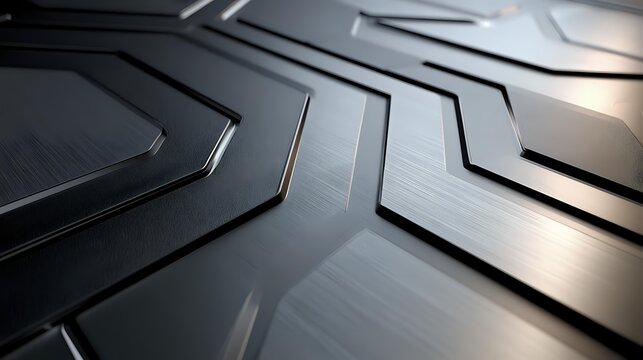 Precision milled aerospace alloy featuring repeating geometric machining paths subtle satin finish premium engineering texture