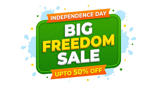 Big sale banner with freedom theme and discount offer